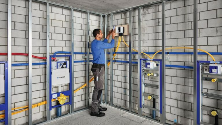 03532730 geberit connect installation der leerrohre fuer die verkabelung und der rohbaubox im geberit duofix system 16 9 768x433